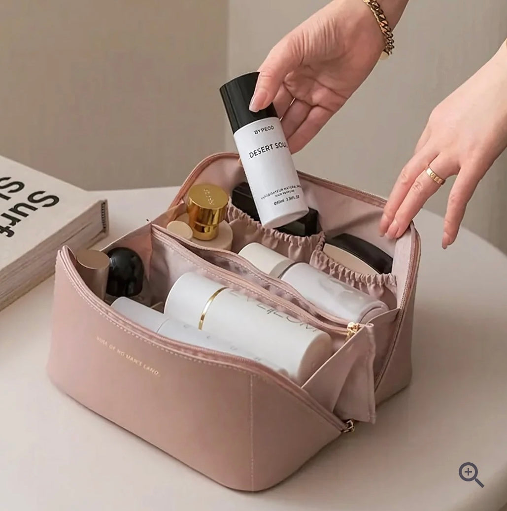 VitaGlint™ Leather Makeup Pouche